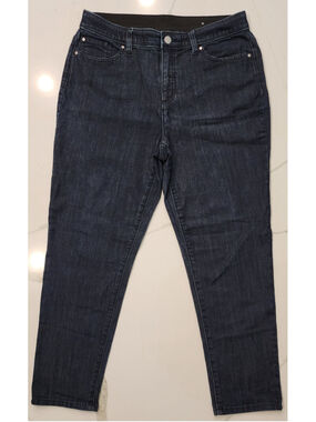 Chico’s Size 1 Fabulously Slimming Ankle Jeans Dark Wash Stretch Denim Women’s M
